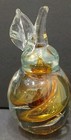 Vintage Polish Art Glass PEAR Paperweight w/ Amber Swirl Signed MP Marian Pyrcak — photo 3