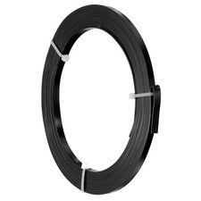 18 AWG 5mm Wide Aluminum Flat Wire 16Ft 3 Roll for Jewelry Making, Black