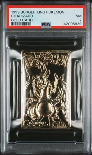 1999 BURGER KING POKEMON GOLD CARDS CHARIZARD PSA 7