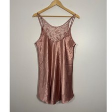 Coquette Secret Treasures Women LG Nightgown Pink Satin Lace Chemise Bridal Rose