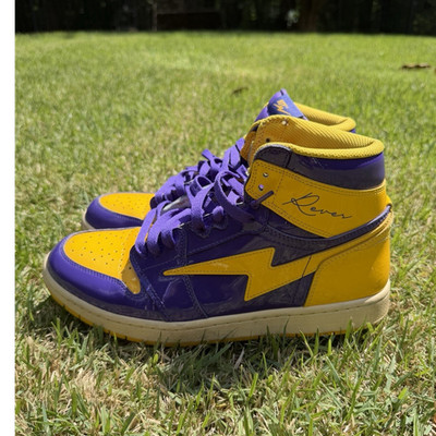 KOOL KIY AIR REVES PURPLE YELLOW HIGHTOP SNEAKERS SIZE 10.5
