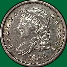1833 Capped Bust Half Dime Choice Almost Uncirculated AU+ Coin #39472