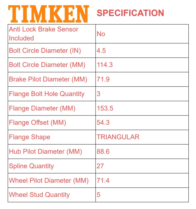 2PCS Timken Front Wheel Bearing Hub Assembly Set For Jeep Comanche Wrangler Tj - Image 3 of 4