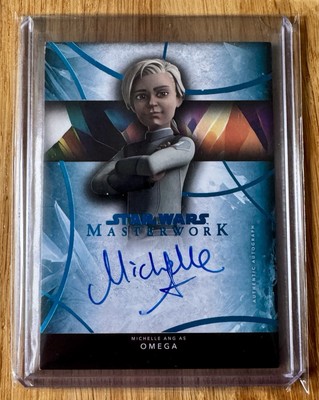 2024 Topps Star Wars Masterwork  Blue Foil Auto Michelle Ang As Omega /99