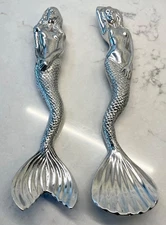 Pair Signed Mariposa Mermaid Salad Servers / Large Serving Utensils