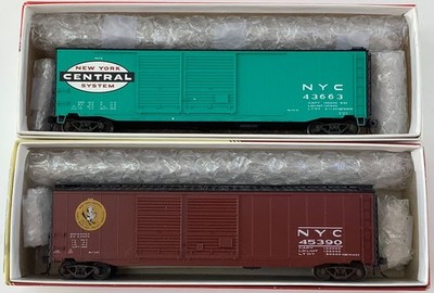 2 Branchline Trains NYC HO New York Central 50' double door Boxcars USED