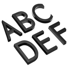 House Numbers 3D Mailbox A-F for Outside, 6Pcs Numbers , Black