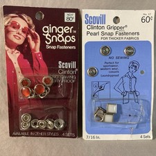 Vintage SCOVILL GINGER SNAPS chiusure a scatto confezione rosso e perla