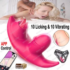 Wearable G-Spot Clit Vibrator Dildo Licking Massager Adult Sex Toys for Women