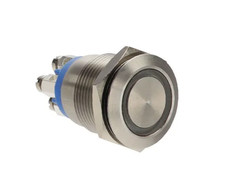 Bulgin MPI002 Series Illuminated Push Button Switch, Momentary, Panel, 19.2 mm