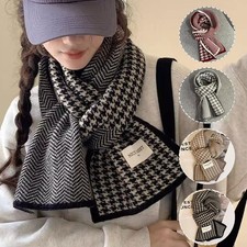 Acrylic Wool Blend Scarf Soft Comfortable Multicolor Houndstooth Pattern
