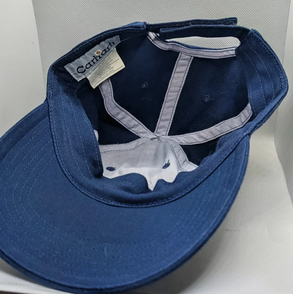 Gorra Carhartt Azul Ajustable Logotipo Sombrero Gancho y Lazo Tipo Cierre De Colección Foto 4 de 4