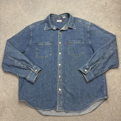 Levis Jeanshemd Erwachsene X Large blau Western Rodeo Cowboy USA Red Tab 90s Herren