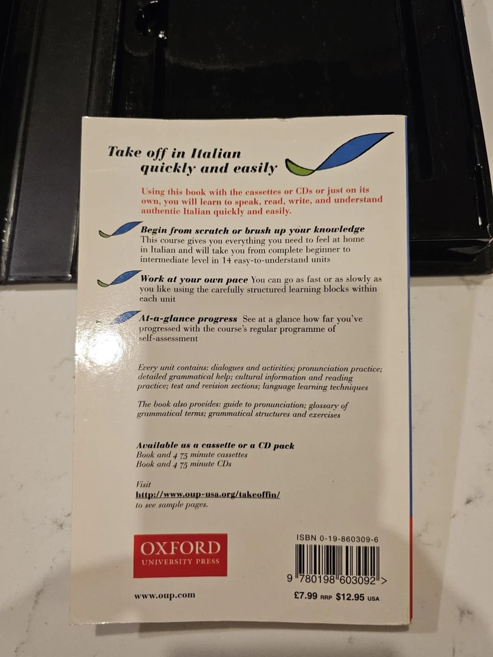 Vintage Oxford Learn Italian 4 Cassette Tapes Text Book Complete Set - Image 4 of 4