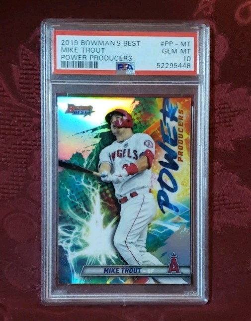 2019 BOWMAN BEST #PP-MT MIKE TROUT POWER PRODUCERS ANGELS PSA 10 GEM MT, FS