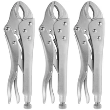 3 PCS VISE-GRIP Curved Jaw Locking Pliers (10inch) with Wire Cutter Curved Ja...