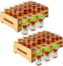 Shot Glasses Set 48Pcs 0.5Oz/15Ml Bulk Mini Shot Glasses with 2Pcs Trays Holders