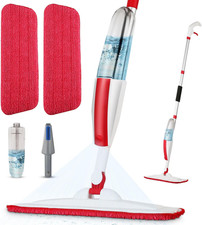 Spray Mop Floor Cleaning System Microfiber Pads Refillable Bottle