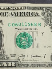 🎉2009 $1 G CHICAGO BEP TRUE BIRTHDAY NOTE JUNE 1 1968 (06011968B)🎇