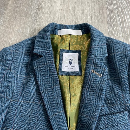 Marc Darcy London Kid's Blue Wool Blend Blazer Size Boys 7 - Picture 4 of 11