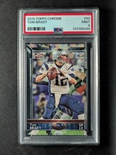 2015 Topps Chrome Football TOM BRADY Base Set New England Patriots #50 PSA 9