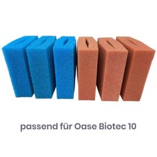 6 x Ersatzschwamm geschlitzt passend für Oase Biotec 5+10+30 Koi Filter