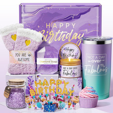 Birthday Gifts for Women Friendship, Lavender Relaxing Spa Gifts Basket Set for