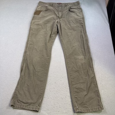 Wrangler ATG All Terrain Gear Tan Canvas Workwear Pants Straight Leg 36X34