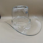 Blenko Glass 8433M Cowboy Hat Vase Ice Bucket in Crystal w/Personalization