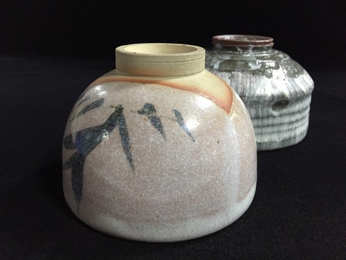 Z1237 Giapponese Ceramica Tè Cerimonia Ciotola Coppa Chawan 2pc Vintage Matcha - Zdjęcie 6 z 14