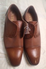 New GUESS Men's Shelly Cap Toe Oxfords Brown Size 8 No Shoestrings