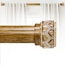 Wood Curtain Rods for Windows 48 to 84 Inch 4-7ft , 1 Inch Diameter Heavy Dut...