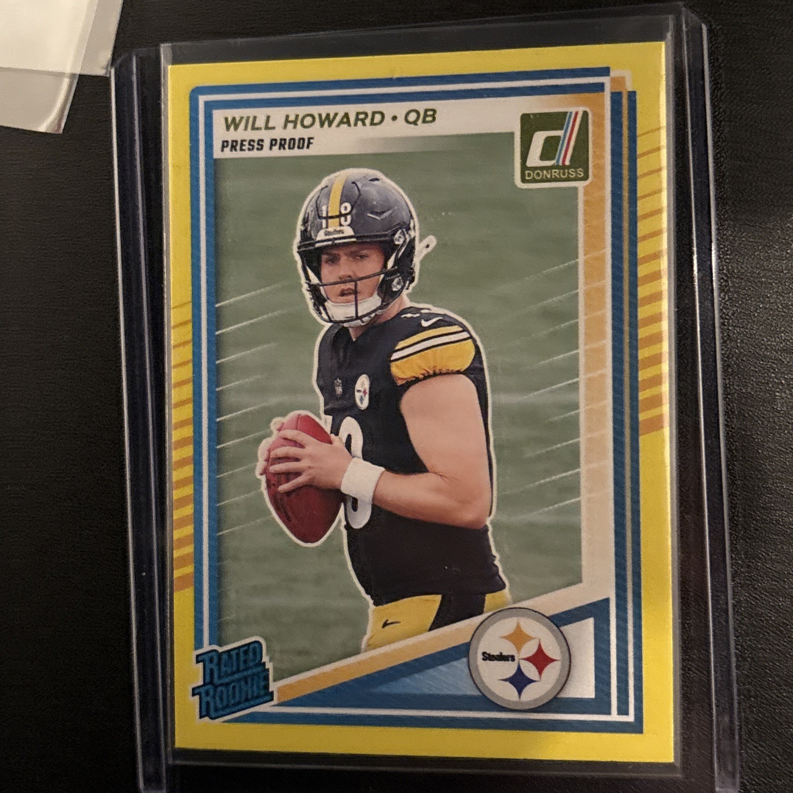 2025 Panini Donruss - Rated Rookie Will Howard #309 Press Proof Yellow (RC)