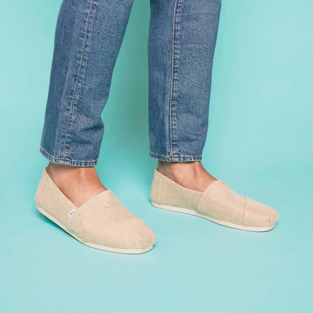 NEW Toms Alpargata Slip-On Flats Natural Undyed Heritage Canvas - Womens Size 8