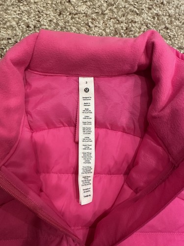 Lululemon down for it all vest size 2 with new lululemon shopping bag