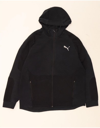 Puma Herren Zip Hoodie Pullover 2XL Schwarz Colourblock Baumwolle AS12