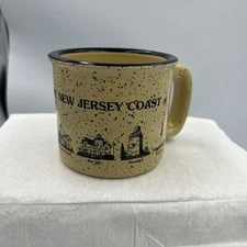 Lighthouses of the New Jersey Coast Ceramic Coffee Cup(M-Ware) 16oz Tan & Black