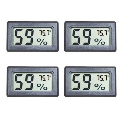 4-Pack Mini Digital Temperature Humidity Meters Gauge Indoor Thermometer Hygr...