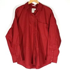 NWT Abercrombie  Fitch Men's Brick Red Button-up Long Sleeve Shirt Size Large