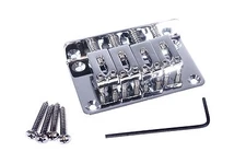 Cigar Box Guitar Parts: 4-string Chrome Hard-tail Adjustable Bridge