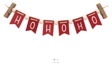 CWI Christmas Decor -  Ho Ho Ho Tier Tray Mini Small Banner Garland Clip