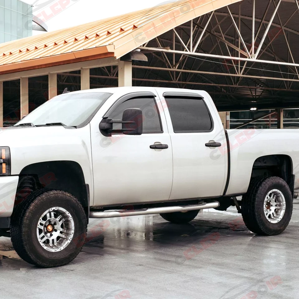 Genuine 2007-2013 Chevy Silverado Sierra Crew Cab Window Visors Sun Rain Guards - Image 4 of 4