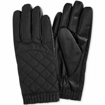 ISOTONER Black Mens Quilted Tech smarTouch THERMAflex Winter Gloves L