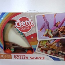 New Gem Size Adjustable Roller Skates  Cream W Orange Wheels Fits W Size 3-6
