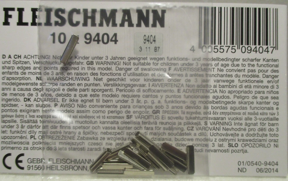 Fleischmann 9404 - 20 x Rail Joiners (fishplates) for Pre Ballasted N Gauge 2ndP - Image 3 of 4