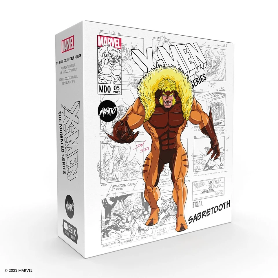 X Men La Serie Animada Diente de Sable Escala 1/6 Figura Red Mondo Camisetas LE Foto 4 de 4
