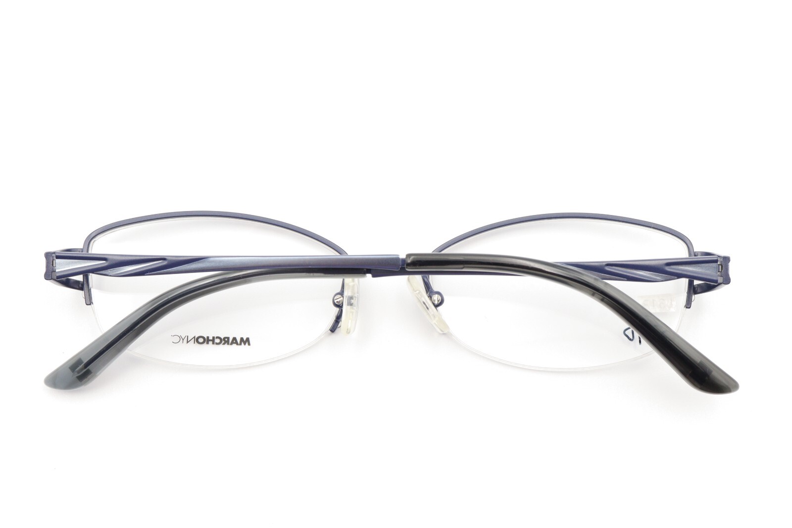 MARCHON NYC CHRYSTIE 412 Blue 51-16-135 Half Rimless Frames Flex Hinges L613