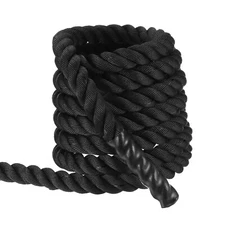 Battle Rope Polyester Heavy Workout Exercise Rope 30ft x 2 Inch, Black