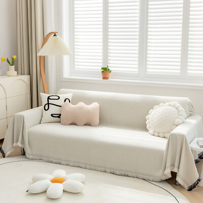 91'' XL Chenille Sofa Cover 8 Colors Enlarged Sectional Couch Cover Throw Blanket