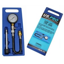 PETROL ENGINE COMPRESSION TESTER KIT by US PRO TOOLS 0-300psi Cylinder Leak Test